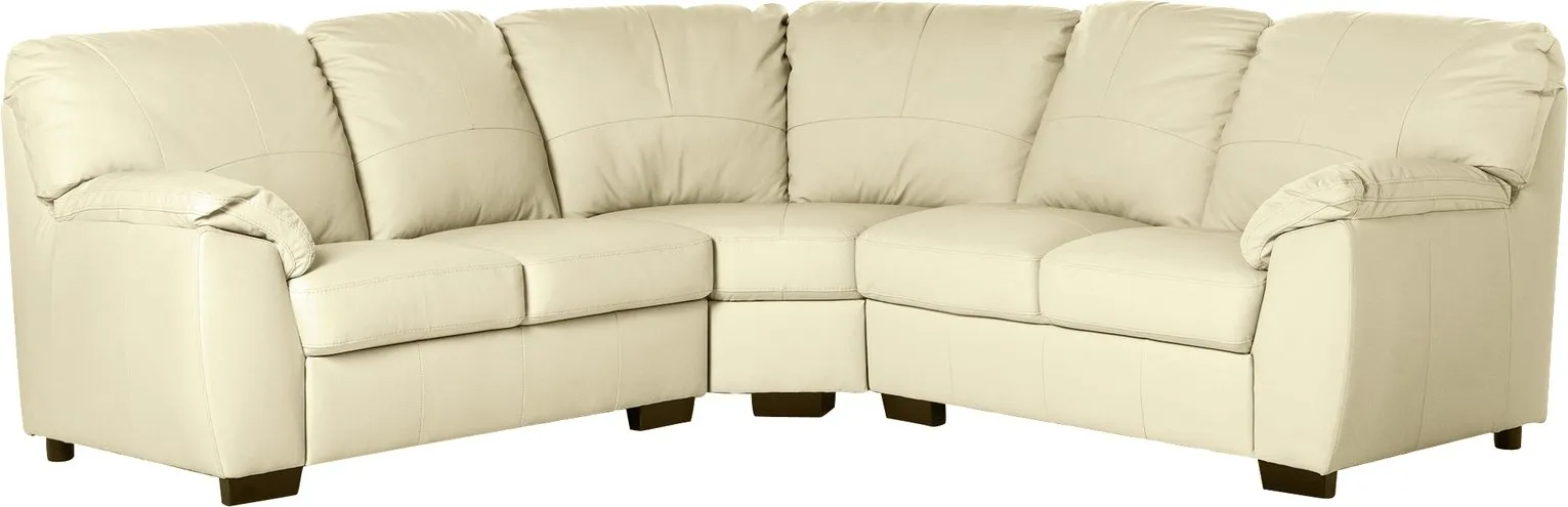 Argos Home Milano Corner Leather Sofa - Ivory