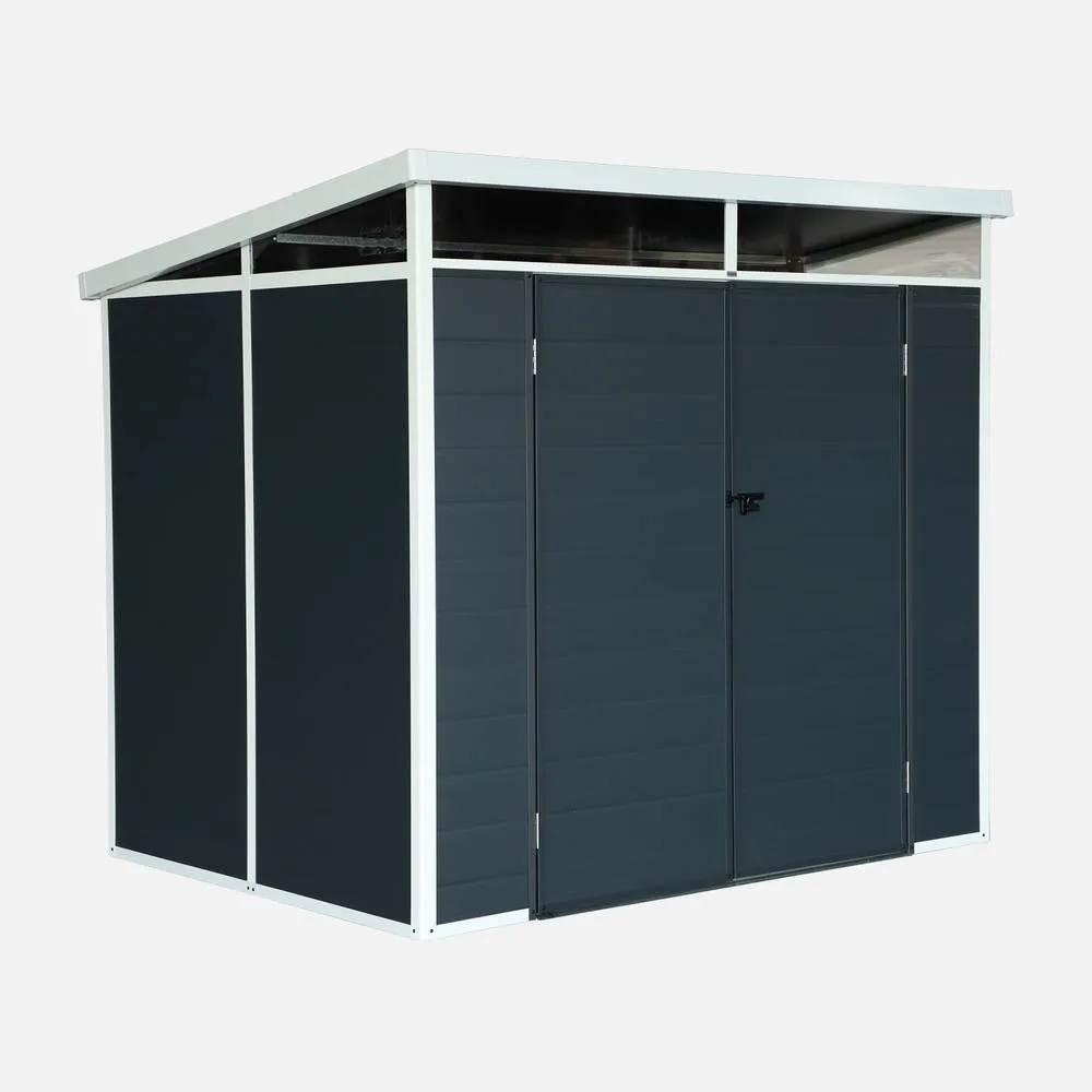 sweeek 4.55 M² Plastic Garden Shed in Dark Grey 2
