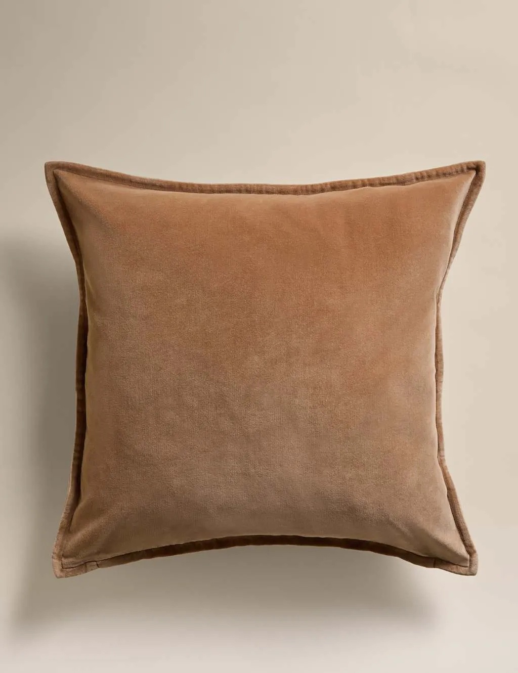 M&S Pure Cotton Velvet Cushion Caramel
