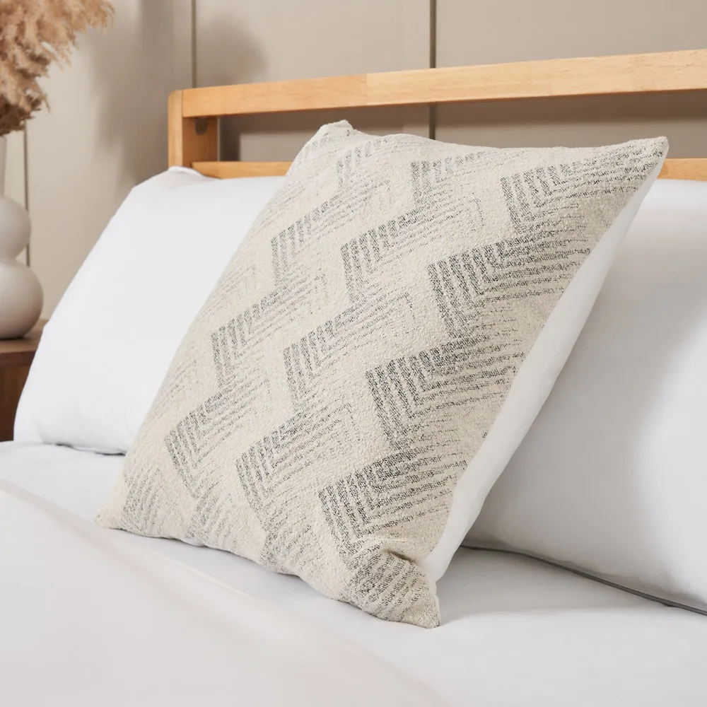 Geo Wave Design Cushion, Cream