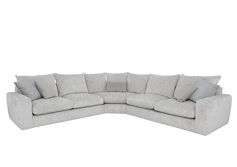 Pandora Large Corner Foam Fill Sofa - Plain Silver