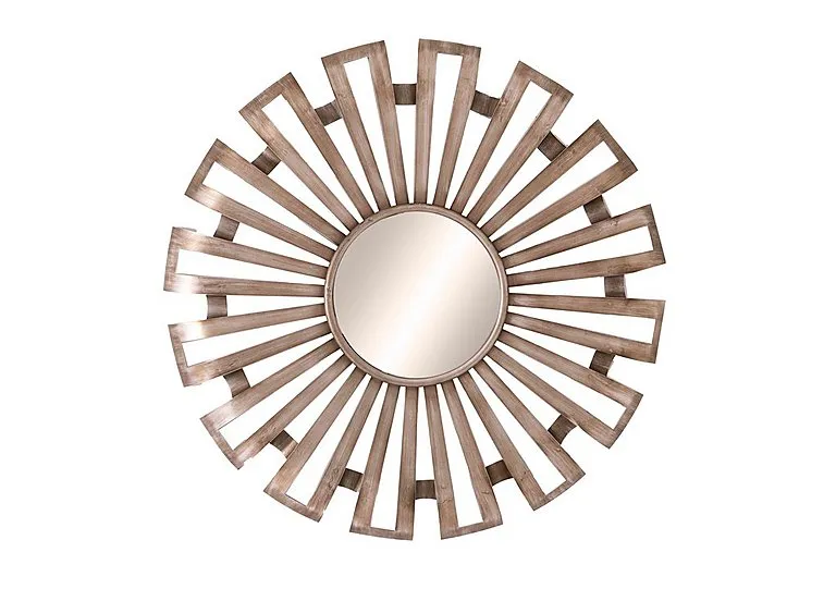 Akino Antiqued Silver Sunburst Mirror