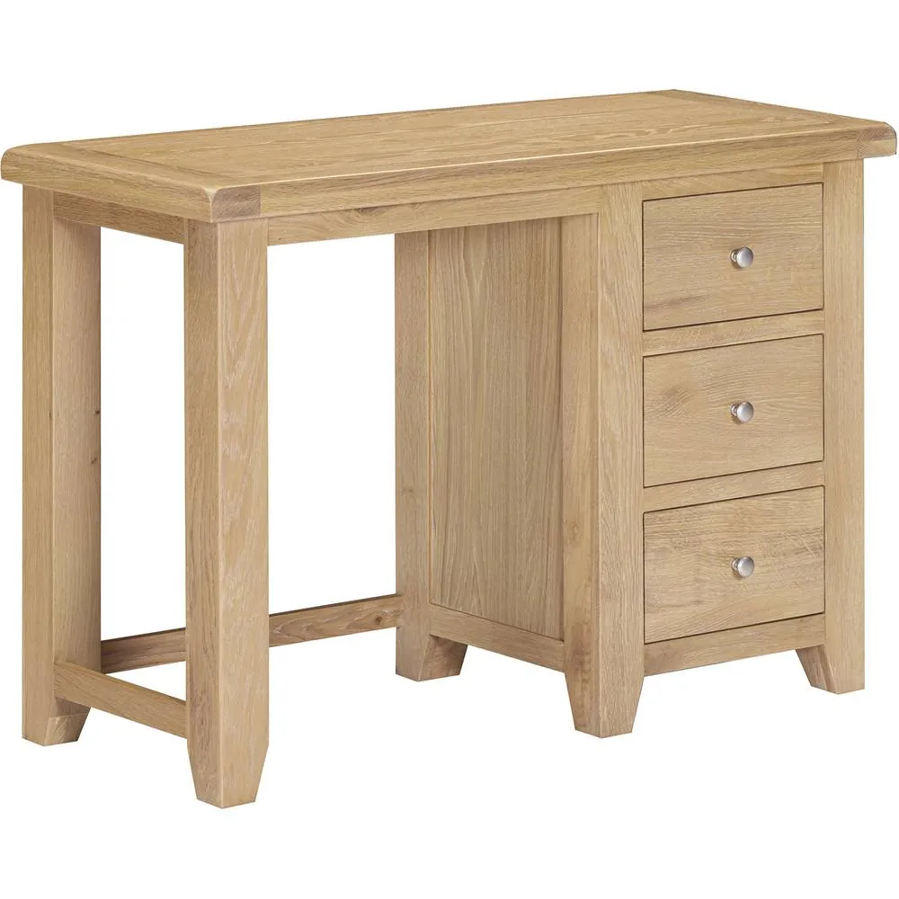 Seconique Windsor 3 Drawer Dressing Table (Fully Assembled) in Light Oak 2