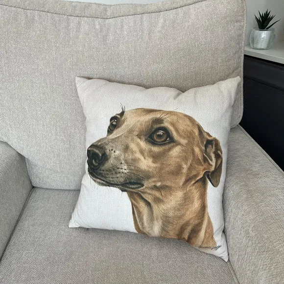 Christine Varley Whippet Square Cushion