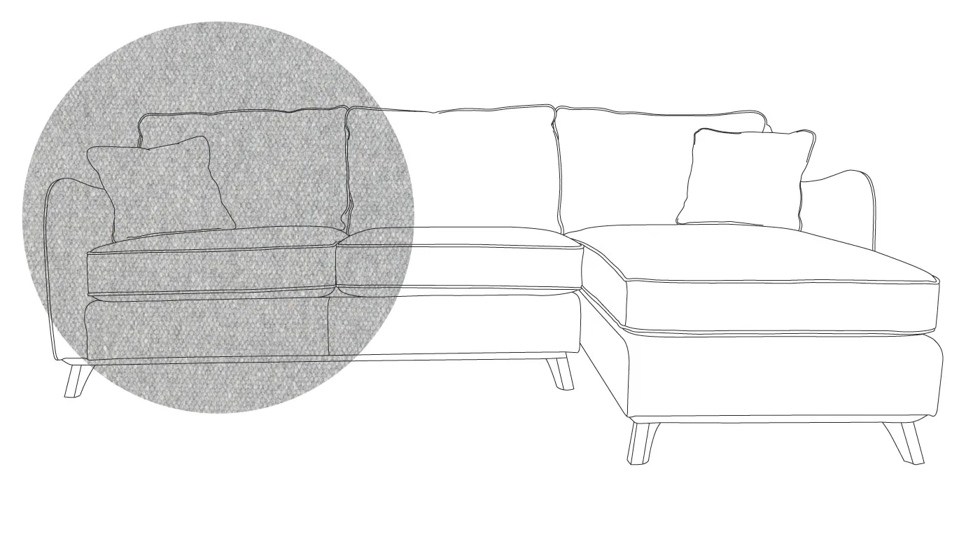 Heal's Ravello Right Hand Corner Sofa Cotton Pewter