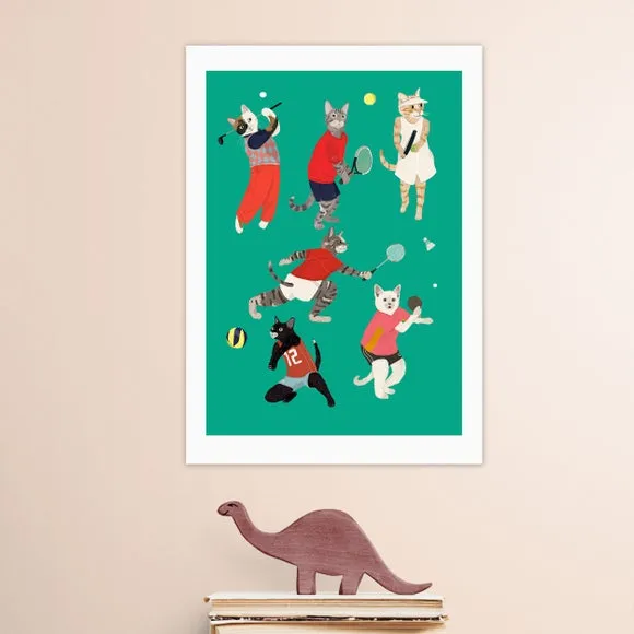 East End Prints Cat Ball Sport Print 1