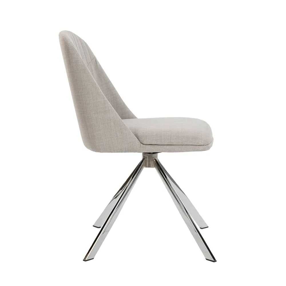 Angel Cerda Grey Fabric Swivel Dining Chair Model 6