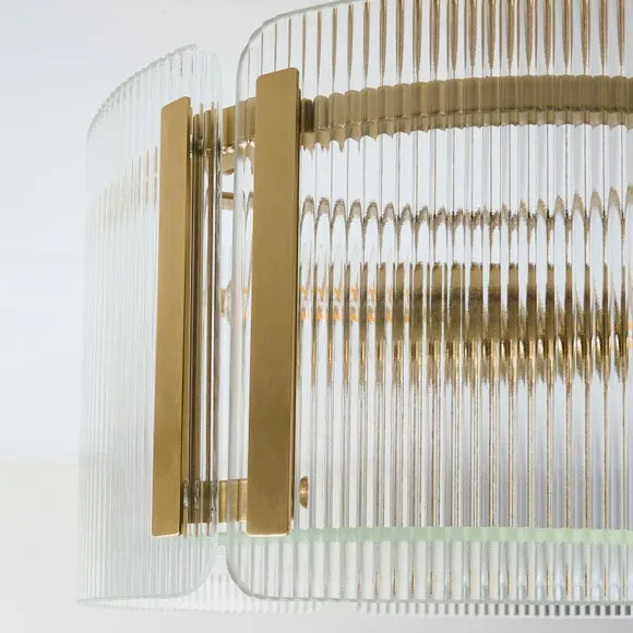 Veneto Ribbed 3 Light Semi Flush Ceiling Light 3