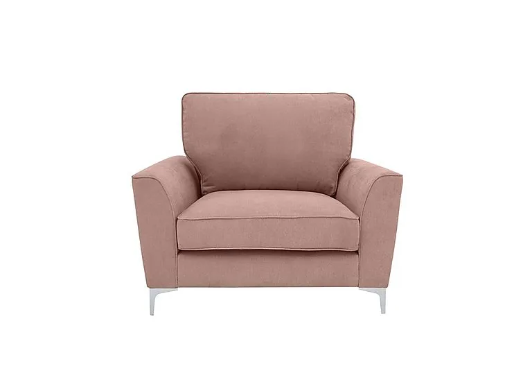 Legend Fabric Armchair with Chrome Feet - Kingston Blush
