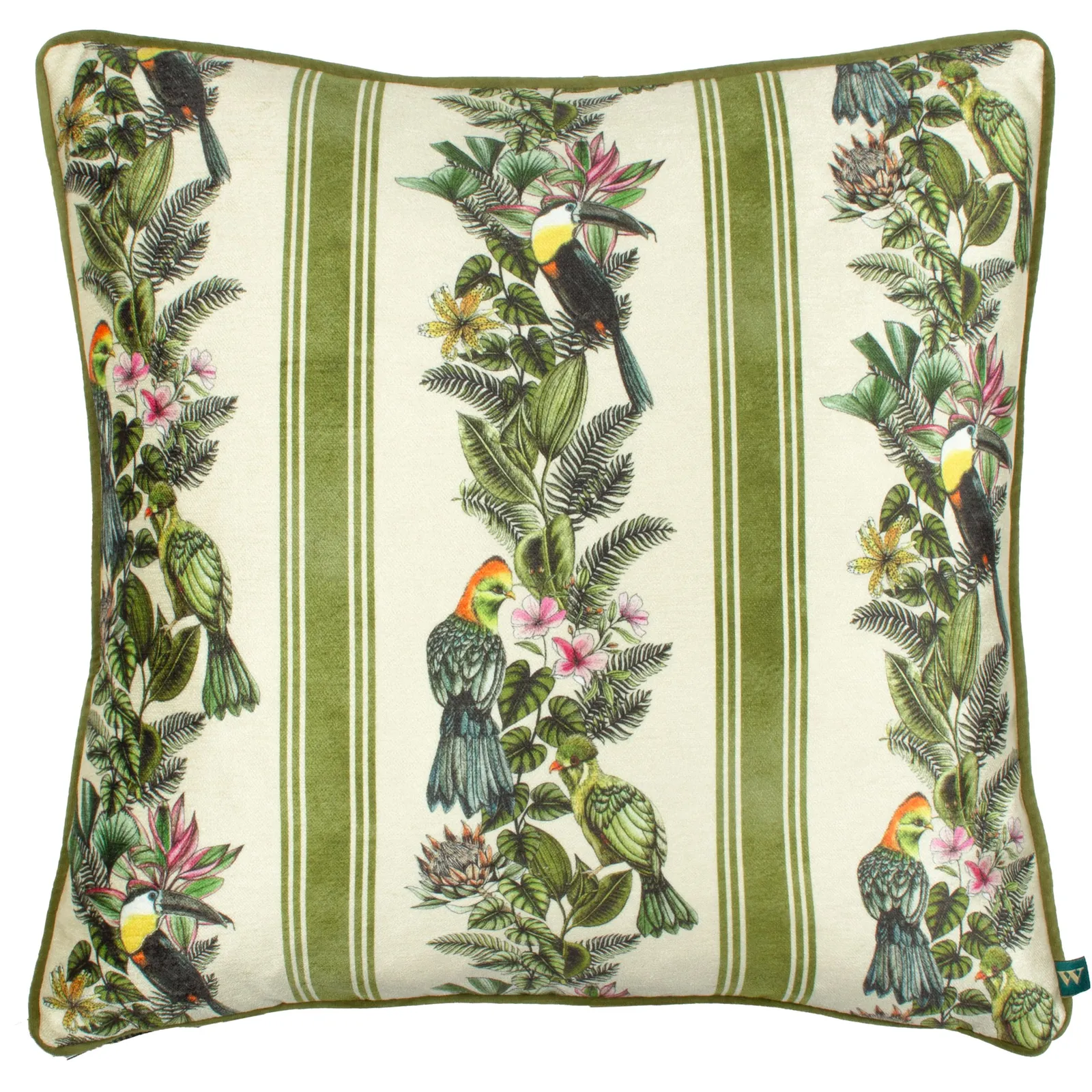 Wylder Tropics Leilani Lei Tropical Piped Polyester Filled Cushion