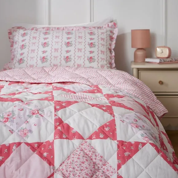 Vintage Floral 100% Cotton Bedspread 150cm x 200cm 2