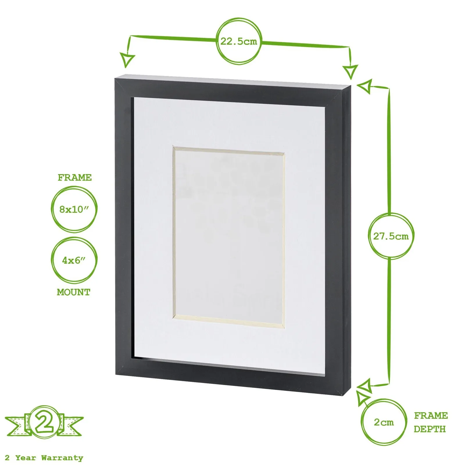 Nicola Spring Photo Frame with 4" x 6" Mount - 8" x 10" - Grey Mount 3