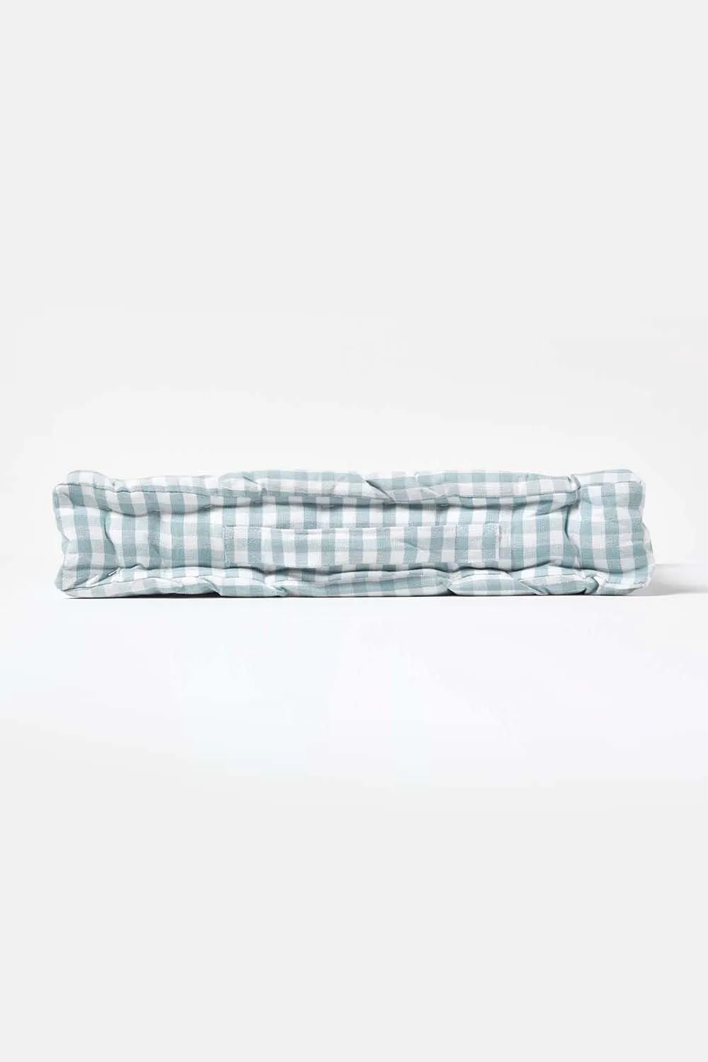 Homescapes Cotton Gingham Check Floor Cushion in Blue 5