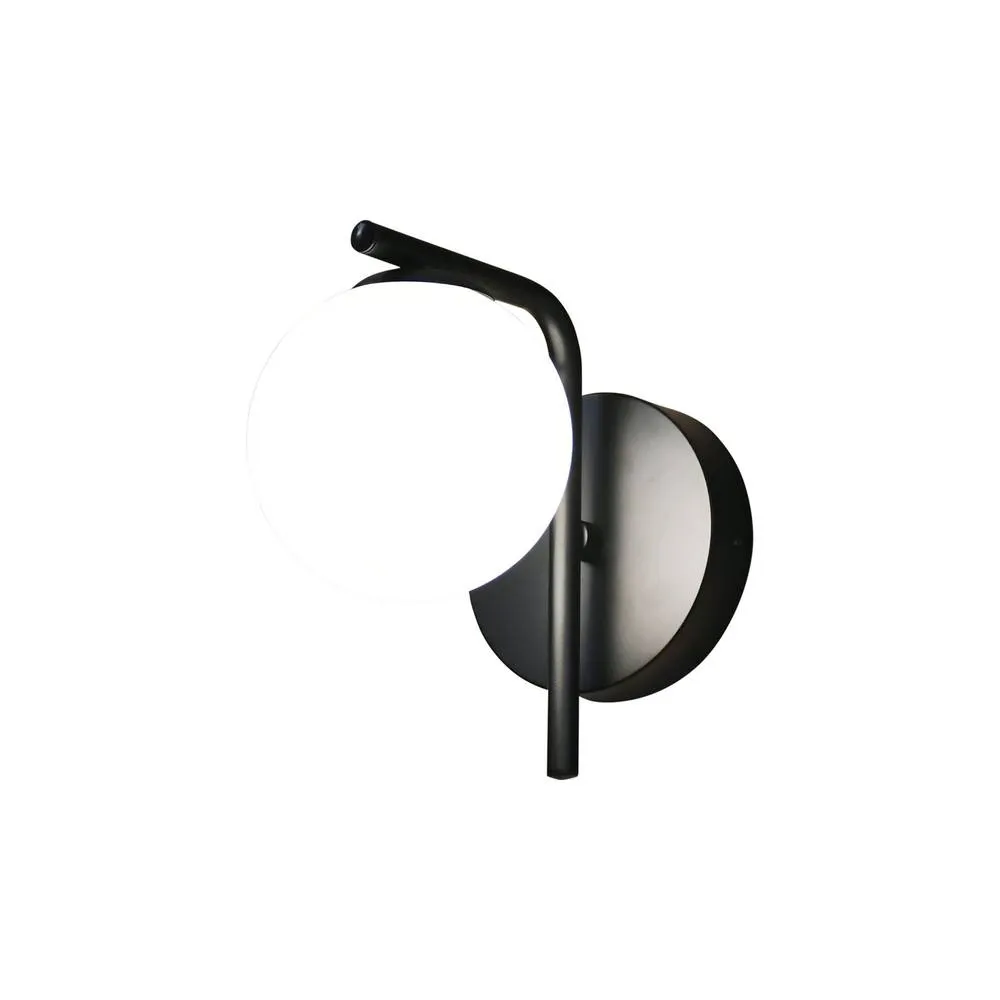 First Choice Lighting Grosvenor - Black Wall Light with Glass Globe 2