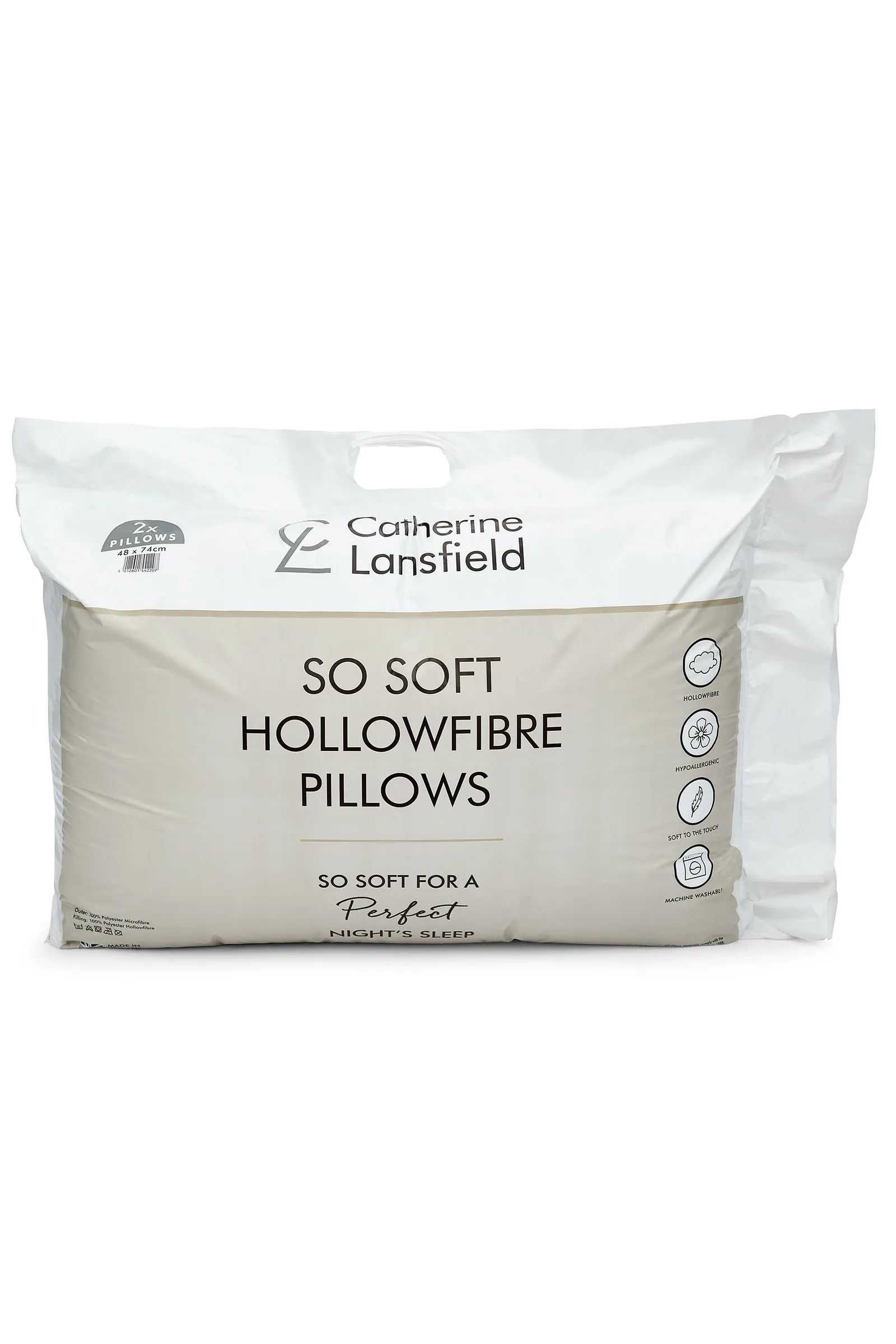 Catherine Lansfield 'Touch Of Down' Hollowfibre Fill Pillow Pairs in White 5