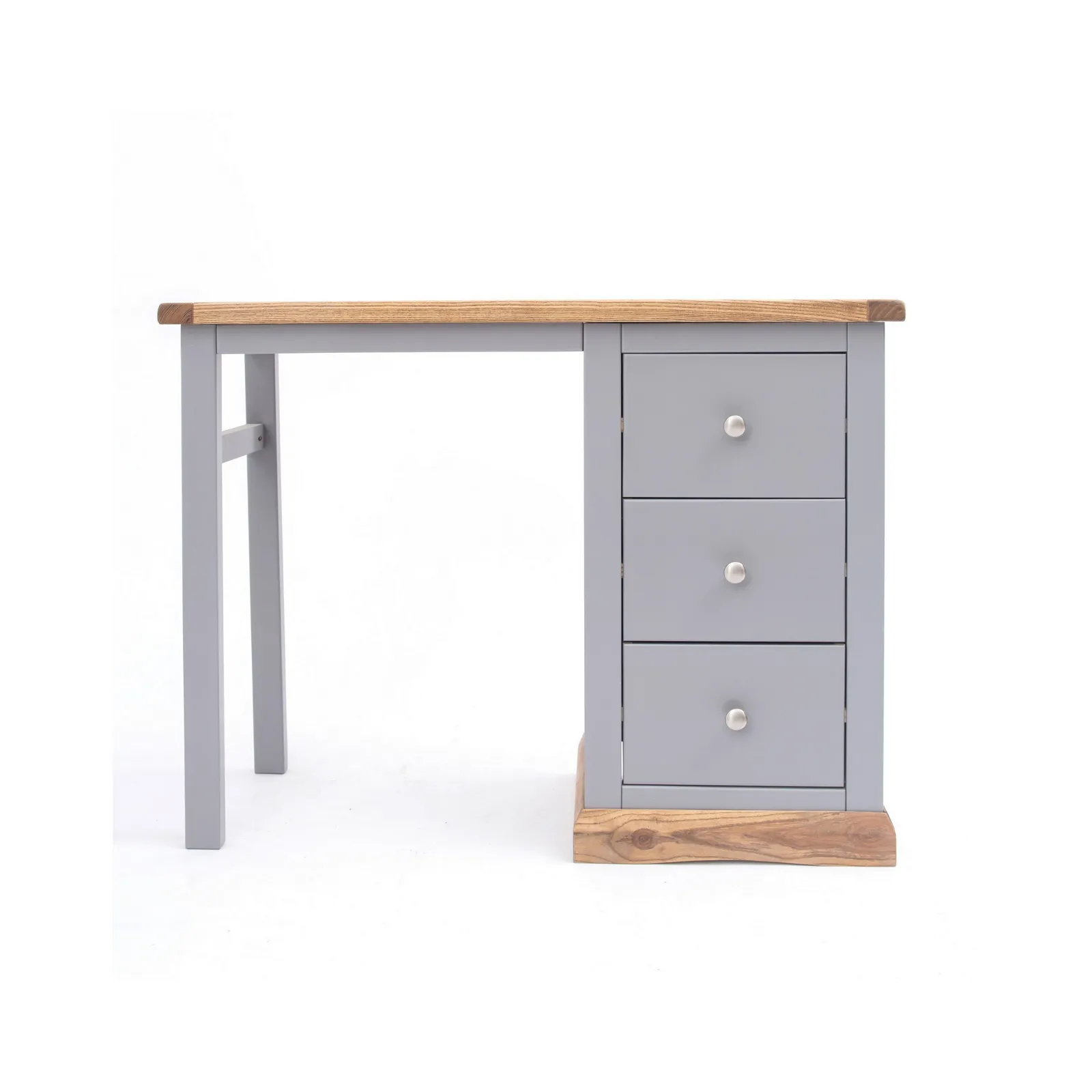 Cabinet Bits Biccari 3 Drawer Desk - Dressing Table Chrome Knob in Grey