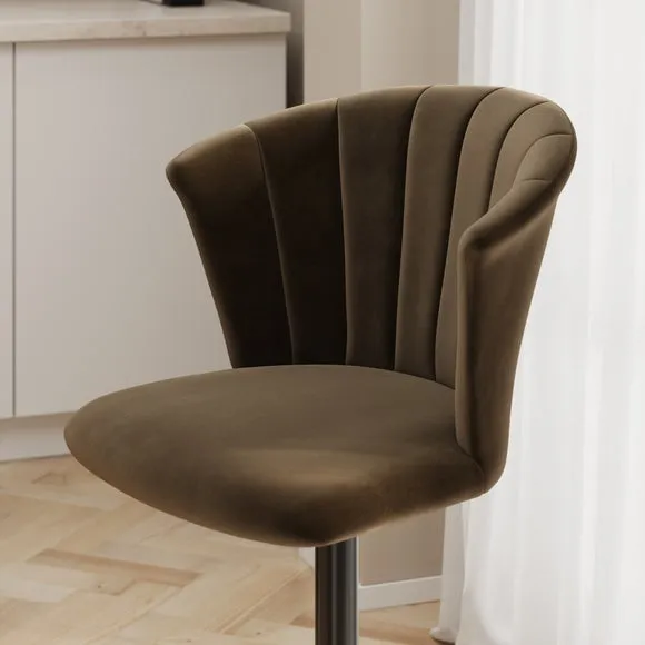 Kendall Bar Stool with Black Legs, Velvet 3