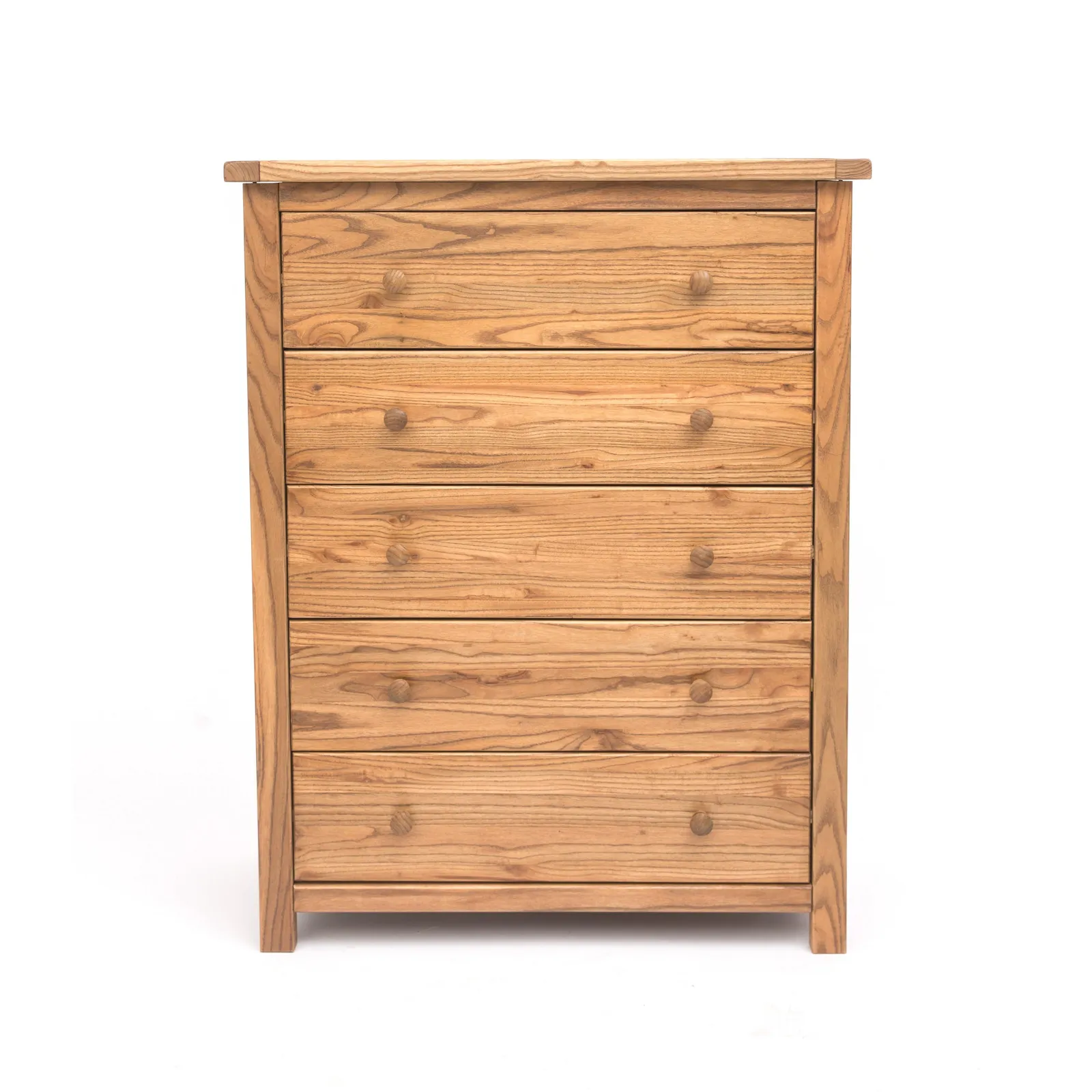 Cabinet Bits Trivento 5 Drawer Chest of Drawers Wood Knob in Natural