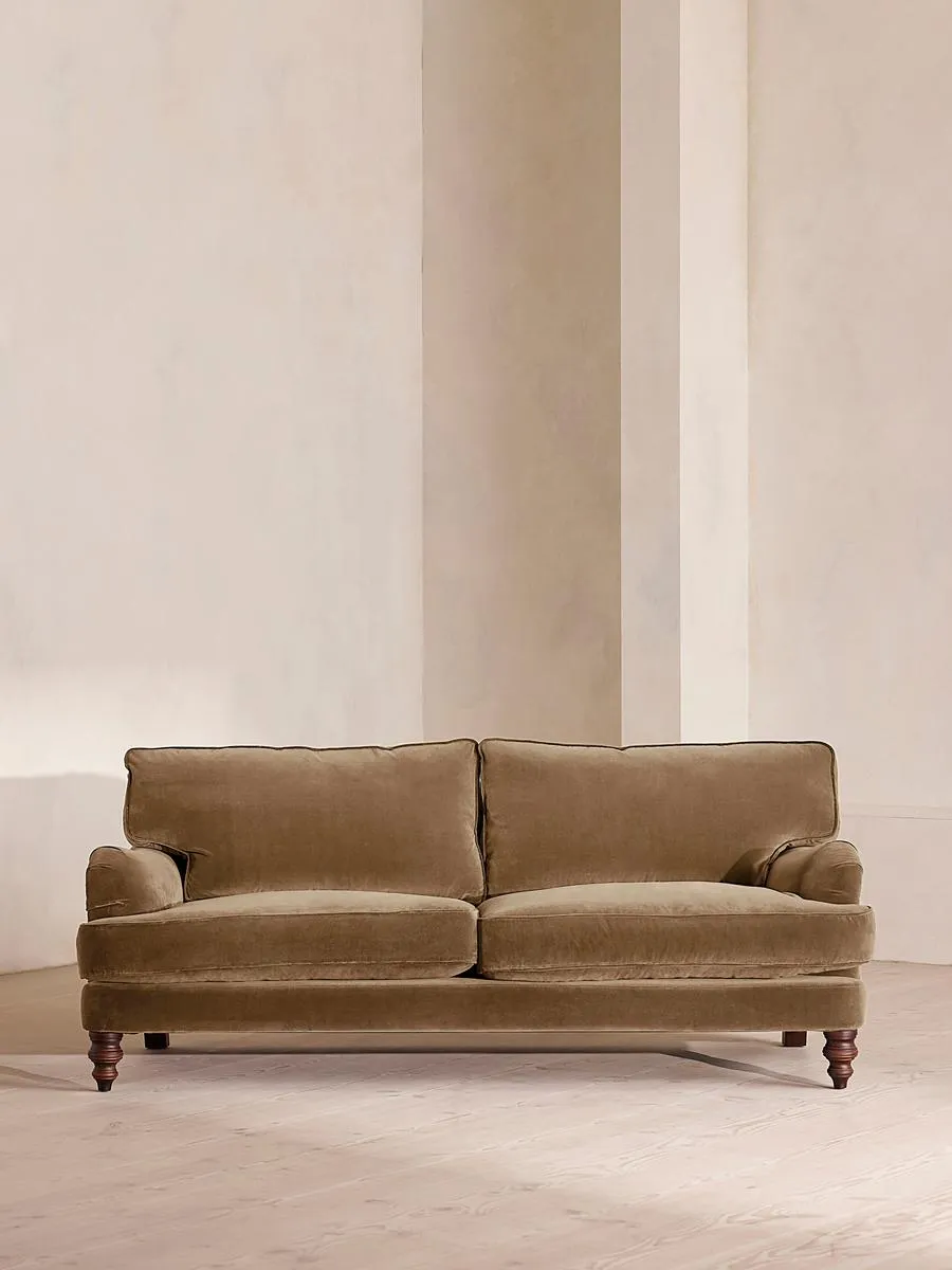 Arundel Three Seater Sofa, Velvet, Truffle