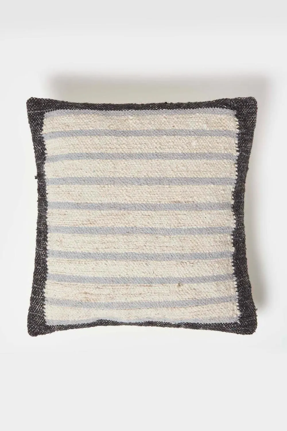 Homescapes Veria Handwoven Grey Stripe Kilim Cushion