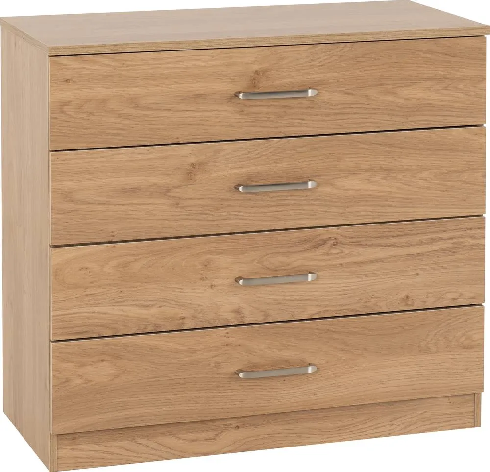 Seconique Dakotia 4 Drawer Chest in Light Oak 2
