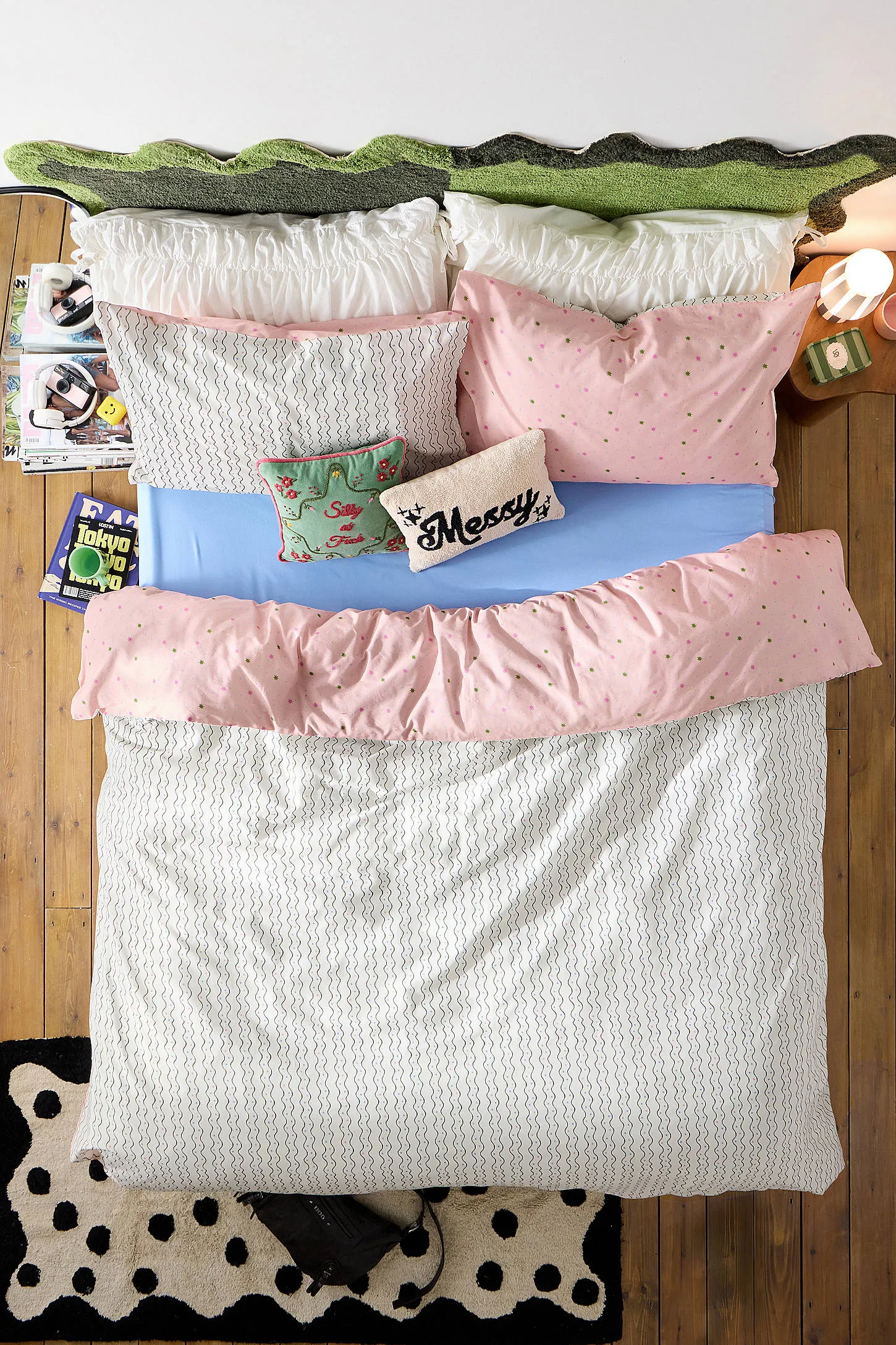 Stars & Stripes Reversible Duvet Set - Pink combo