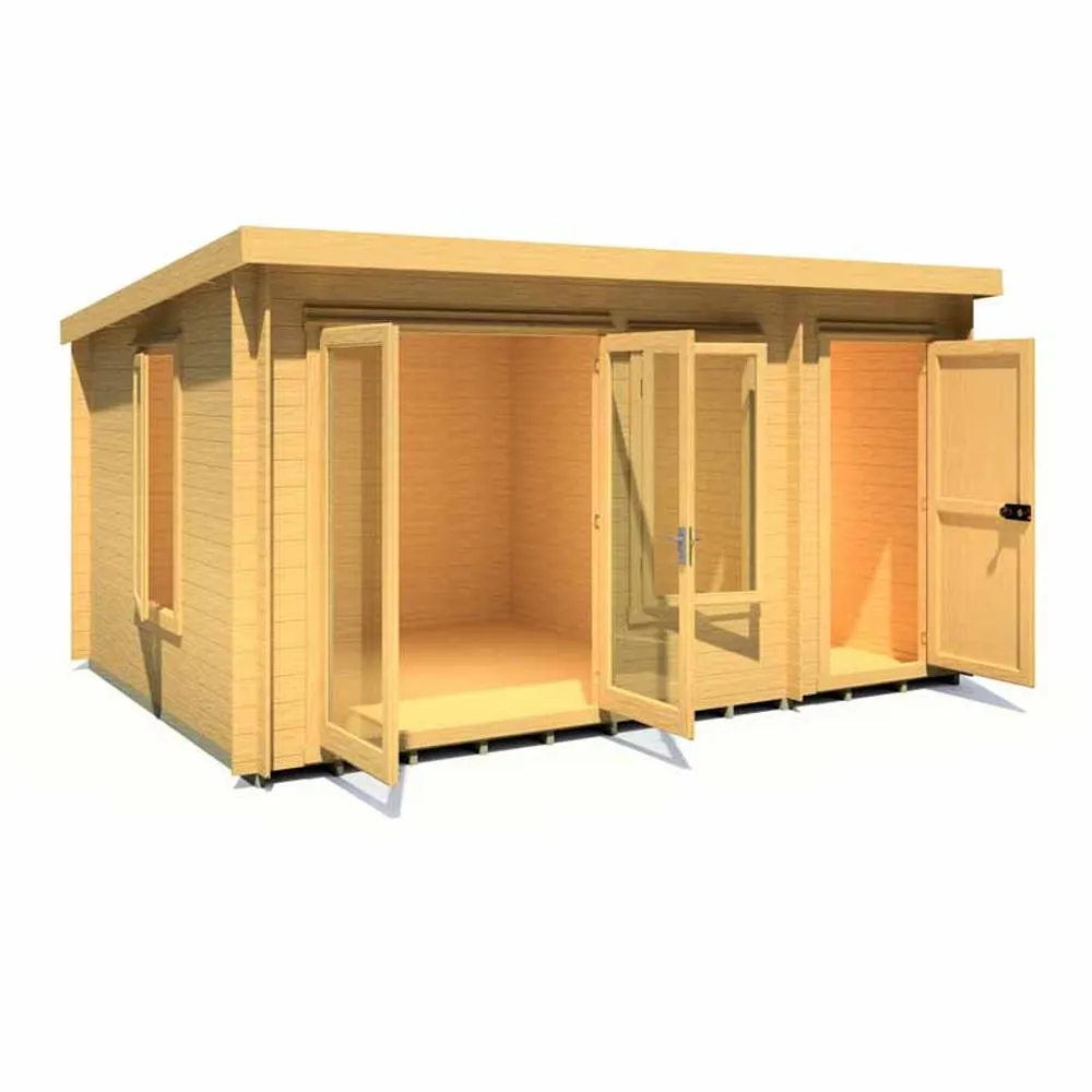 Shires Elm 10 x 14 Feet Log Cabin in 19 mm Logs - L419 x W299 x H225 cm in Light Brown 2