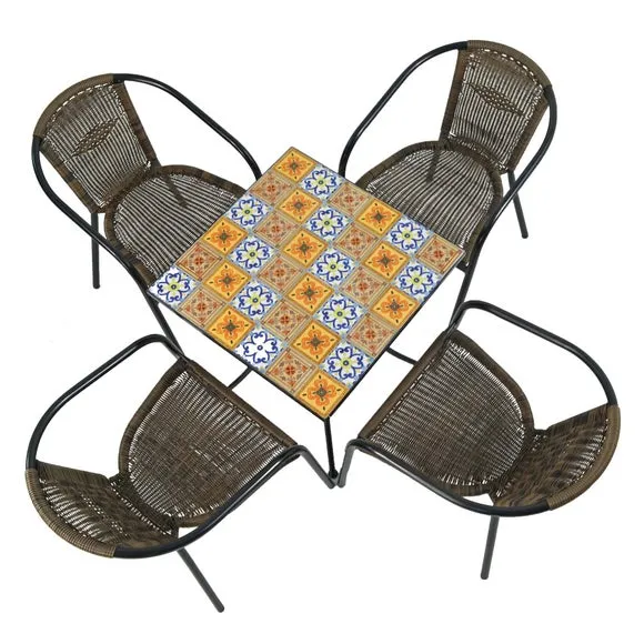 Summer Terrace Torrington Square Patio Table with 4 Springdale Chairs 3