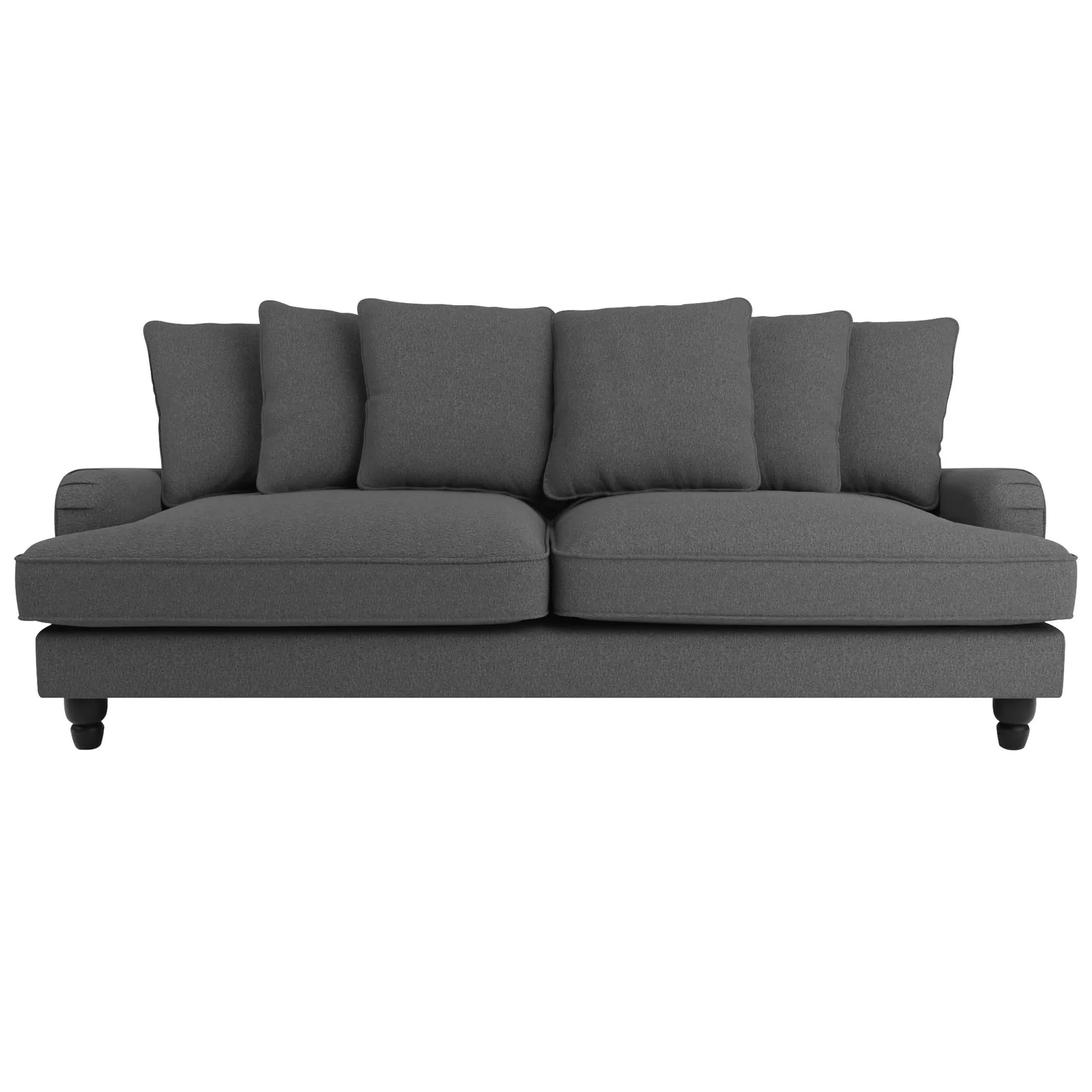 Beatrice Scatter Back Fabric 4 Seater Sofa Charcoal