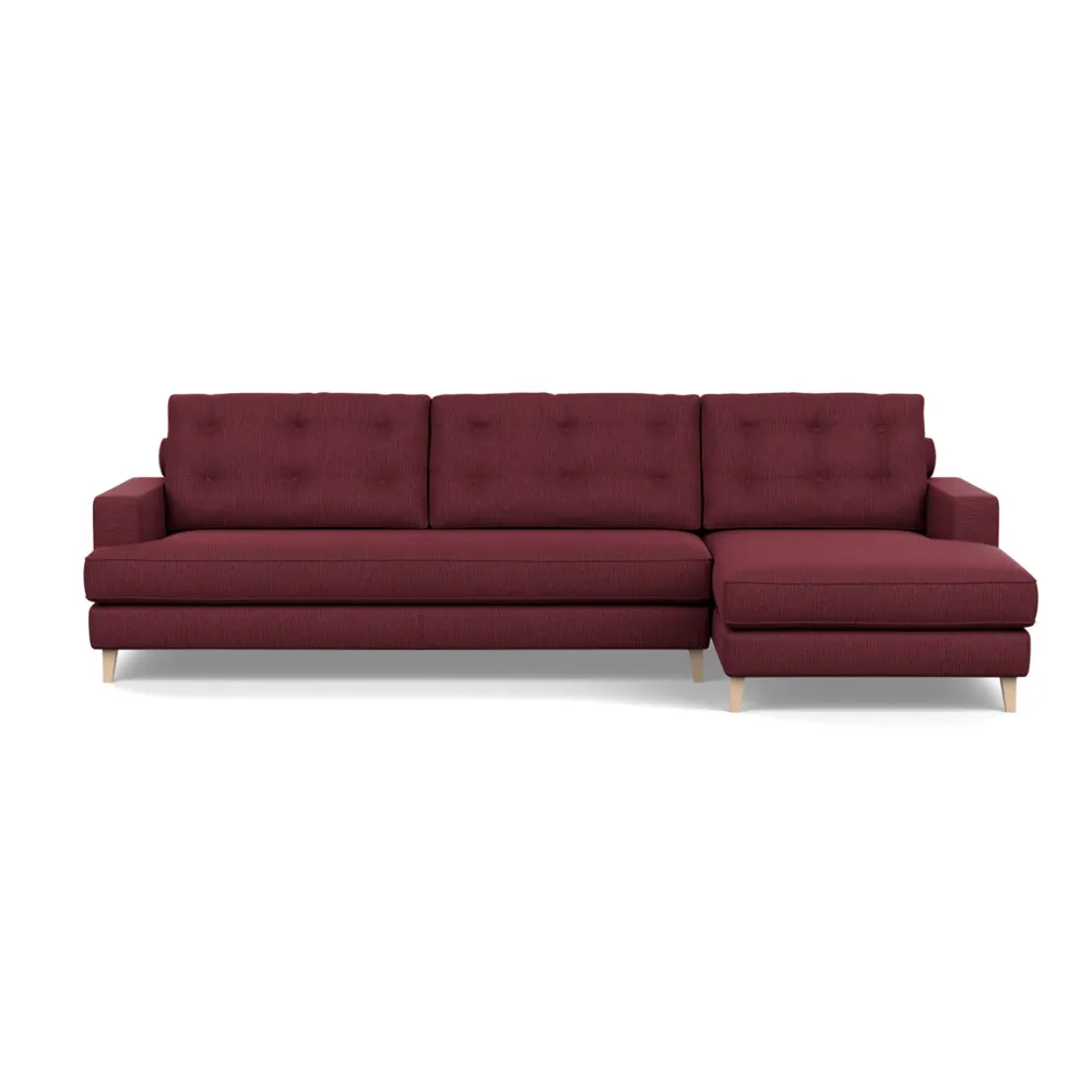 Heal's Mistral Right Hand Facing Corner Sofa Smart Linen Mix Maroon Natural