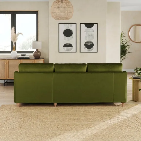 Hattie Matte Plush Velvet Corner Chaise Sofa 3
