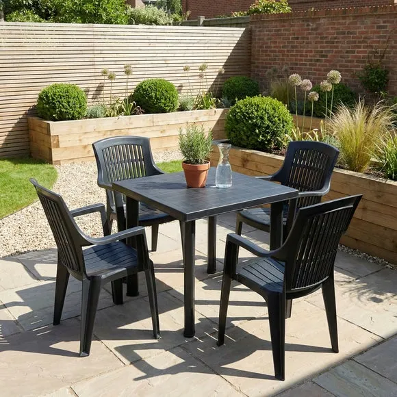 Trabella Alana Square Patio Table with 4 Bonnie Chairs 1