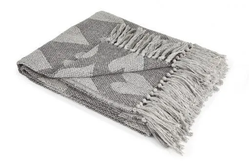 New Edge Blinds Love Collection Cotton Throw in Grey