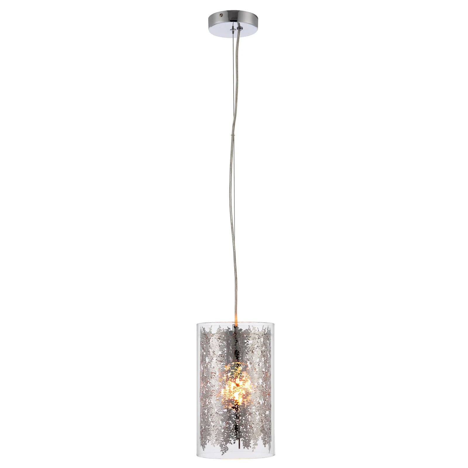Vogue Lacy Glass Ceiling Fitting Chrome Chrome