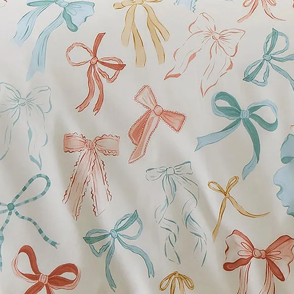 Fusion Evelyn Bows Polycotton Duvet Cover & Pillowcase Set 3