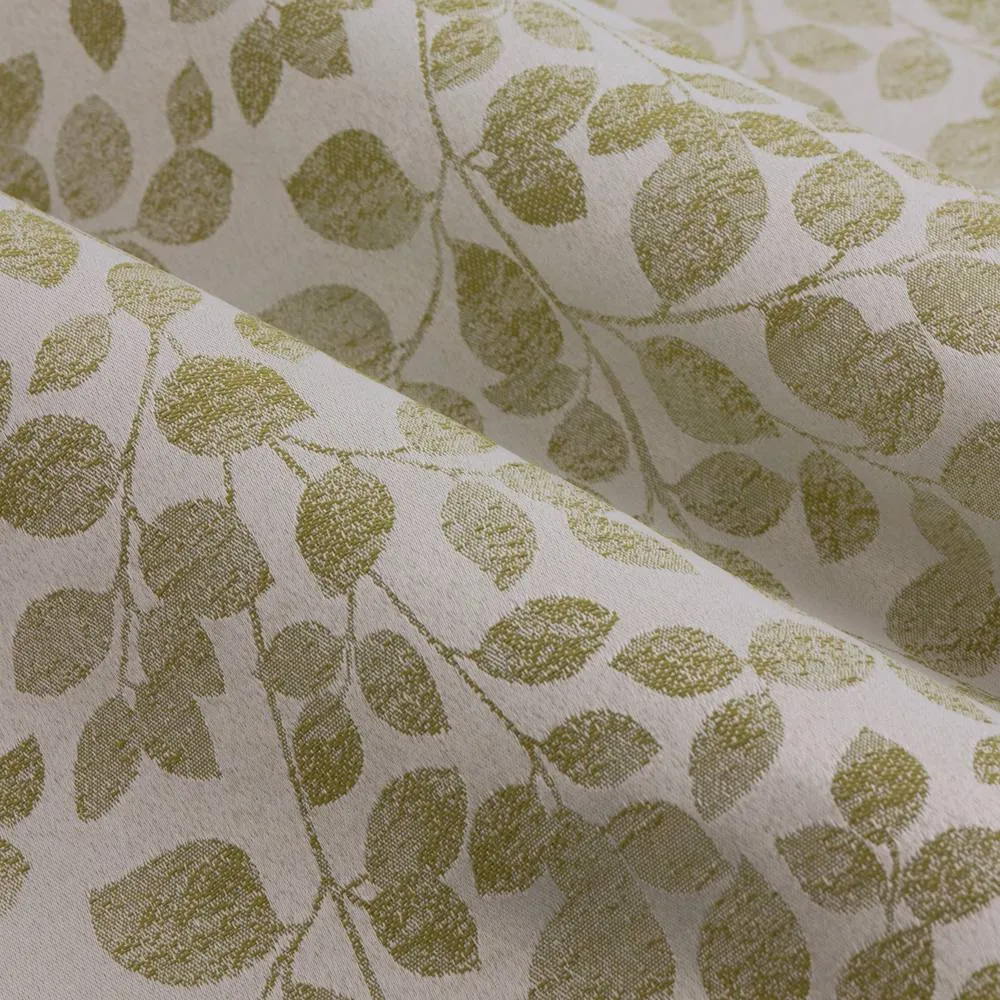 Wylder Grace Leaf Jacquard Fully Lined Eyelet Curtain Pair in Pale Green 6