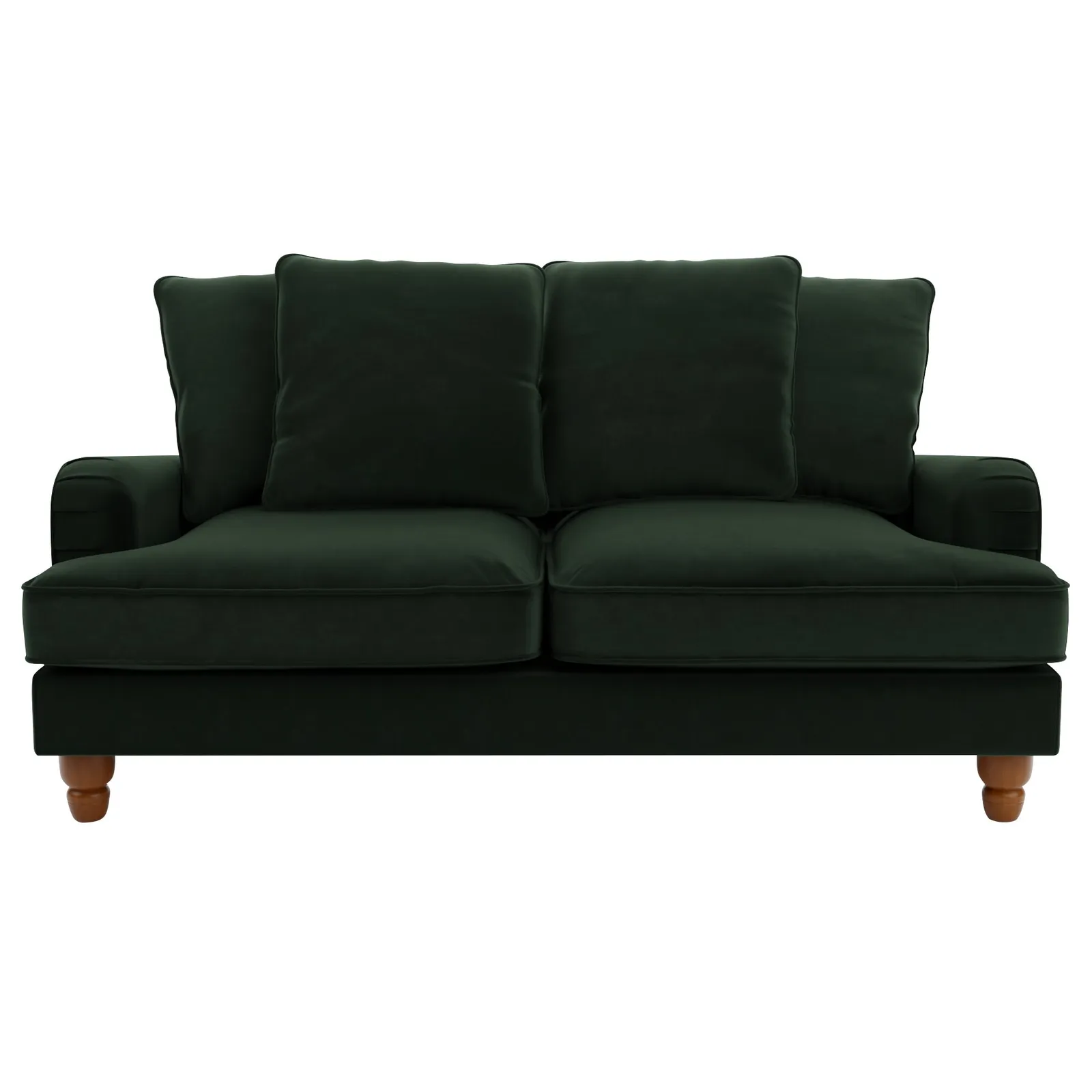 Beatrice Velvet Scatter Back 2 Seater Sofa Bottle (Green)