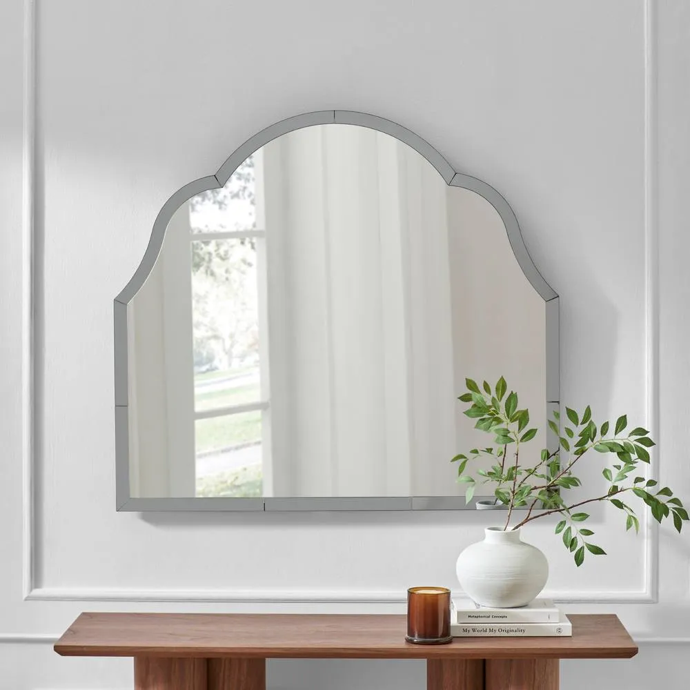 FurnitureboxUK Opaline Blue Ornate Large Arch Wall Mirror 2