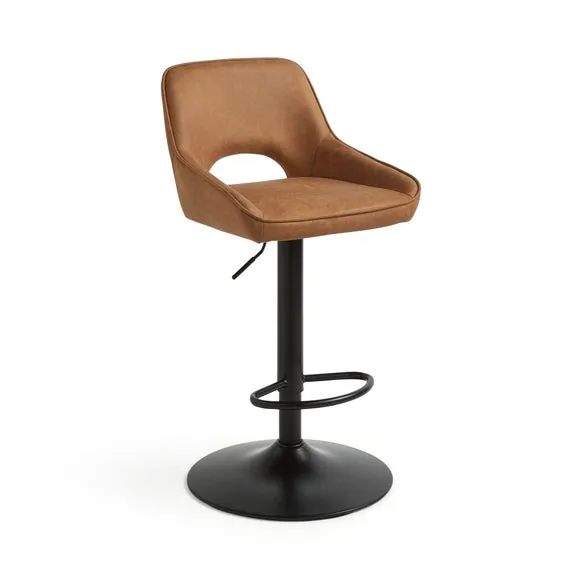 Harlan Height Adjustable Barstool, Faux Leather 5