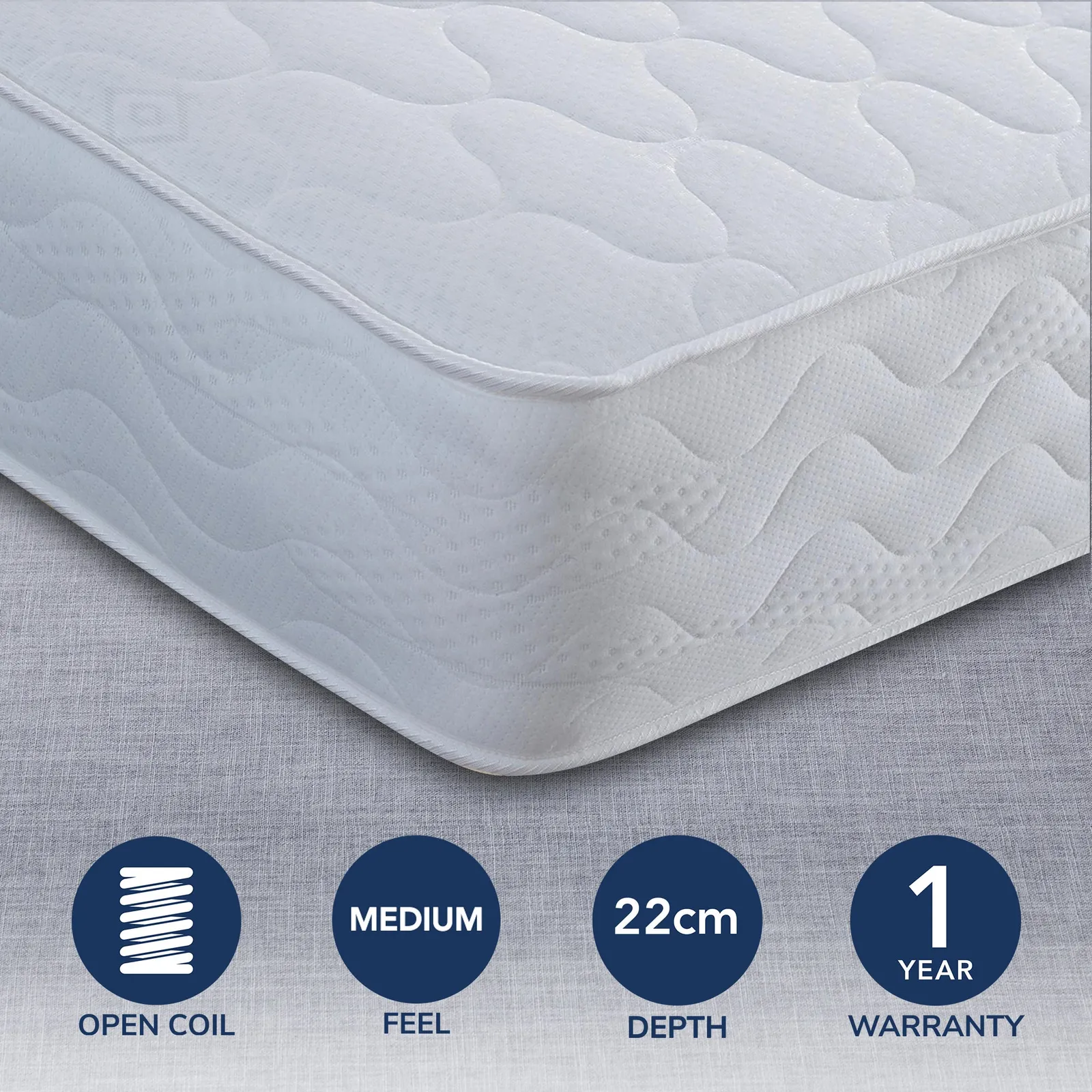 Tuscany Medium Coil Sprung Mattress White