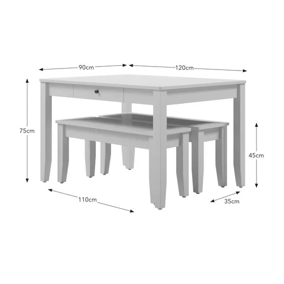 Lynton 4 Seater Dining Table and Bench Set 5