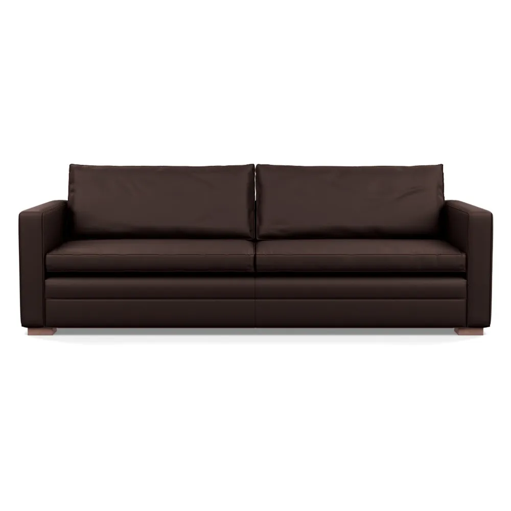 Heal's Palermo 5 Seater Sofa Leather Grain Chocolate 066 Walnut Feet 1