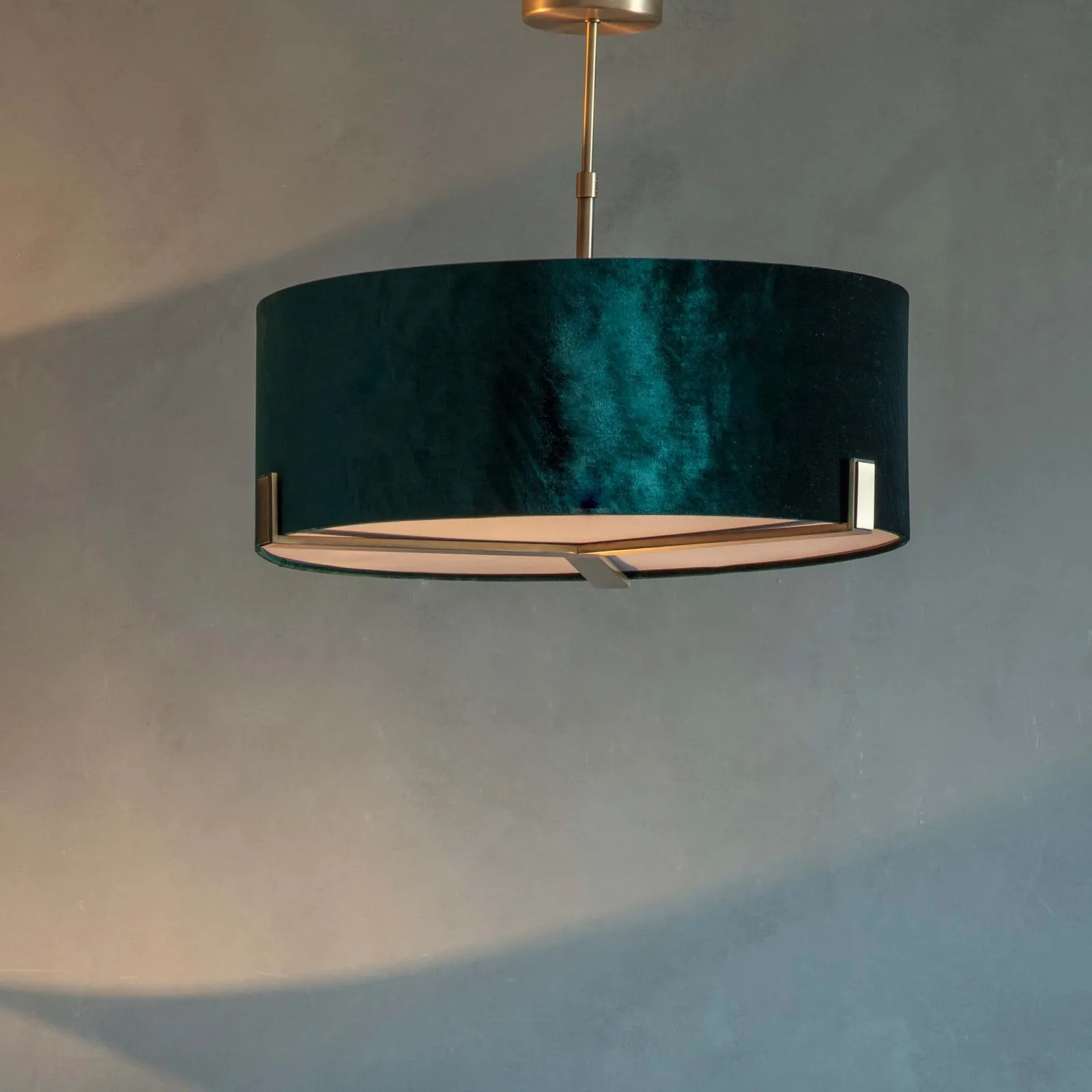 Vogue Balaton 3 Light Green Velvet Ceiling Fitting Green