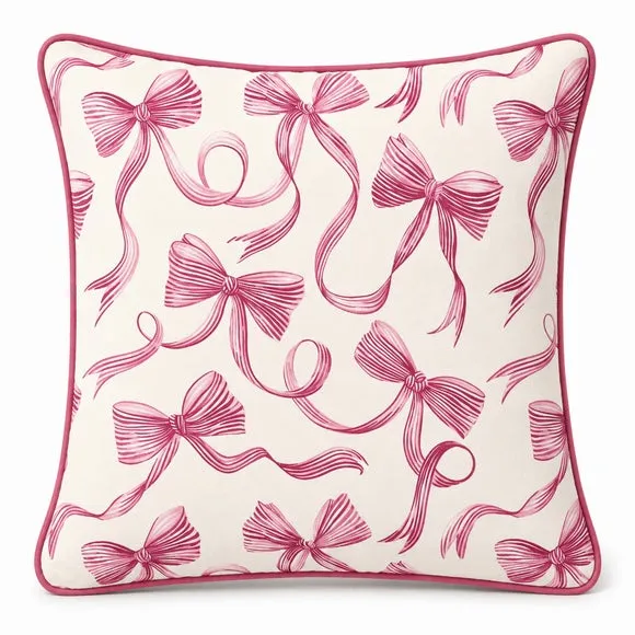 Pink Bows Square Cushion 2