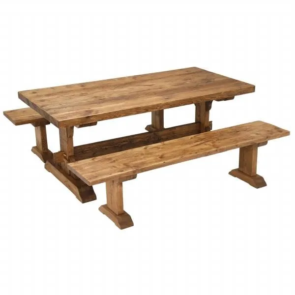 Covington Dining Table & 2 Benches, Timber Wood | Barker & Stonehouse 3