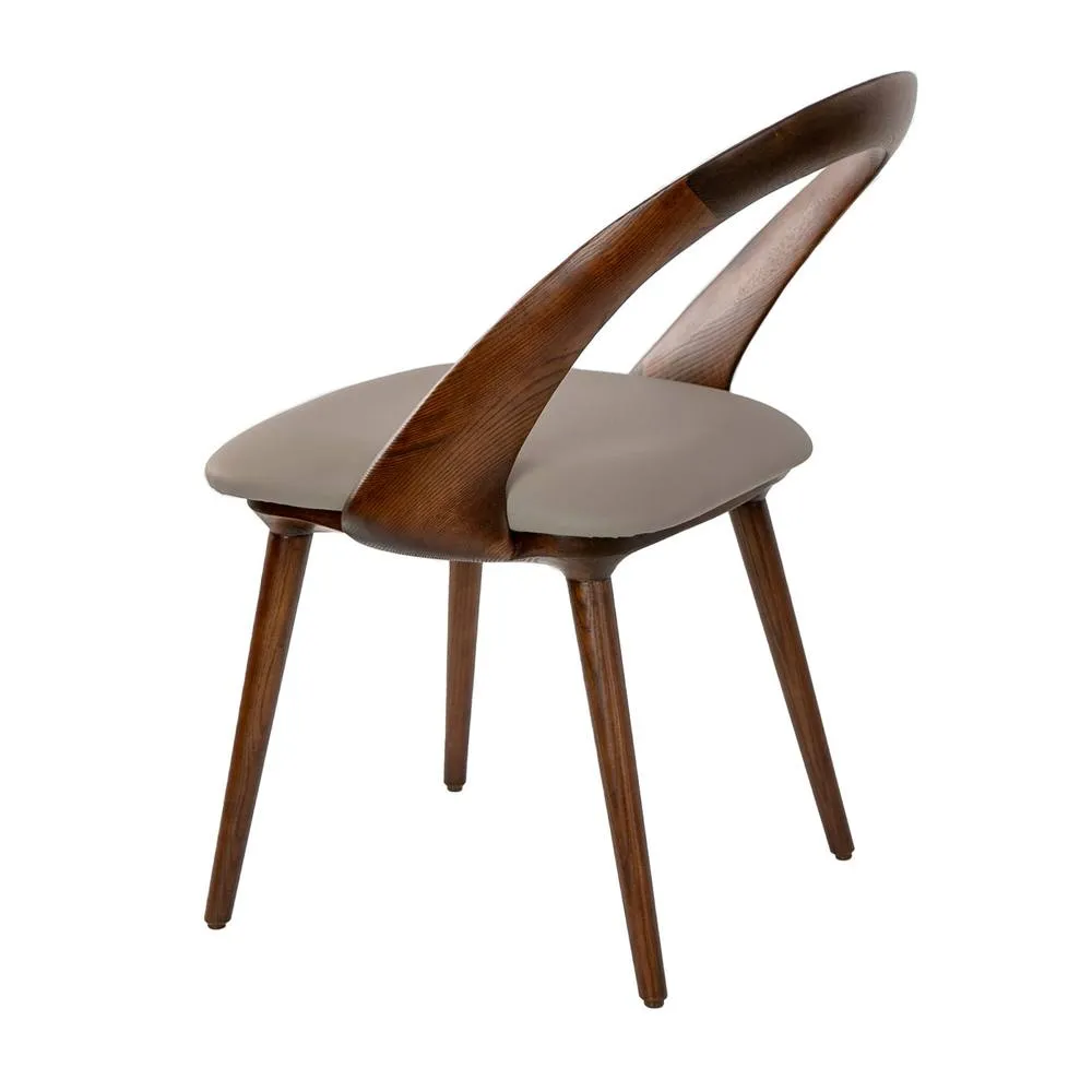 Angel Cerda Walnut & Mink Leatherette Dining Chair, 53x59x78 cm 6