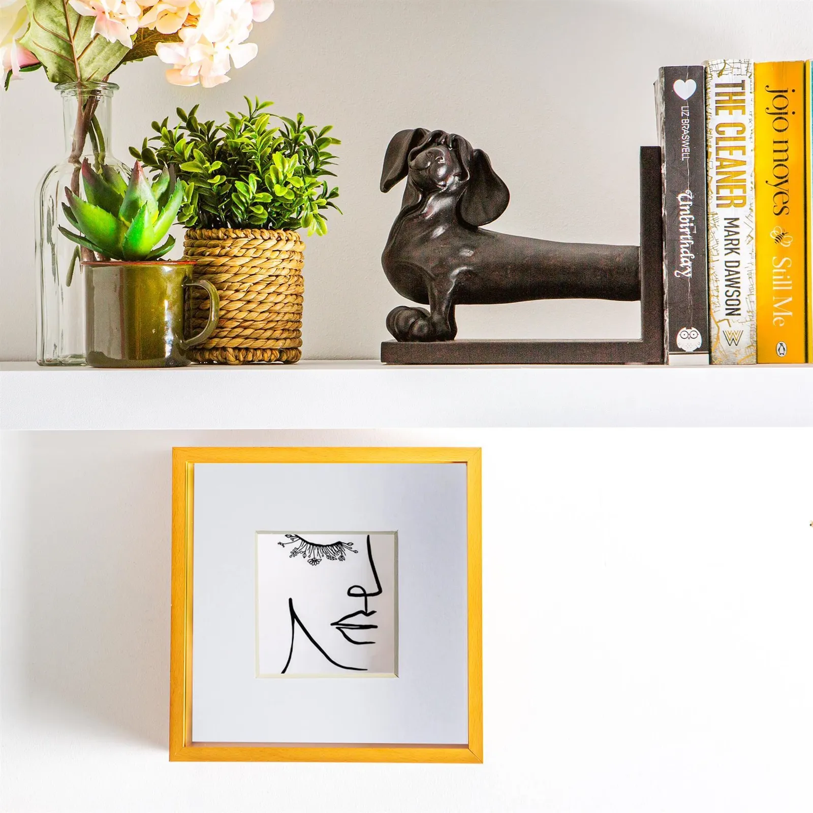 Nicola Spring 3D Deep Box Photo Frame - 8 x 8" with 4 x 4" Mount - Light Wood in White 5