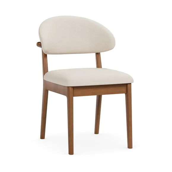 Hugh Dark Stained Dining Chair, Fabric 6