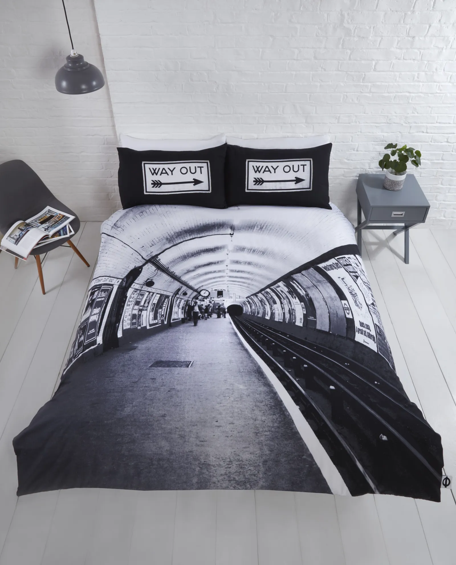 Rapport Home Platform Polycotton Duvet Cover Set With Pillowcase in Dark Grey 3