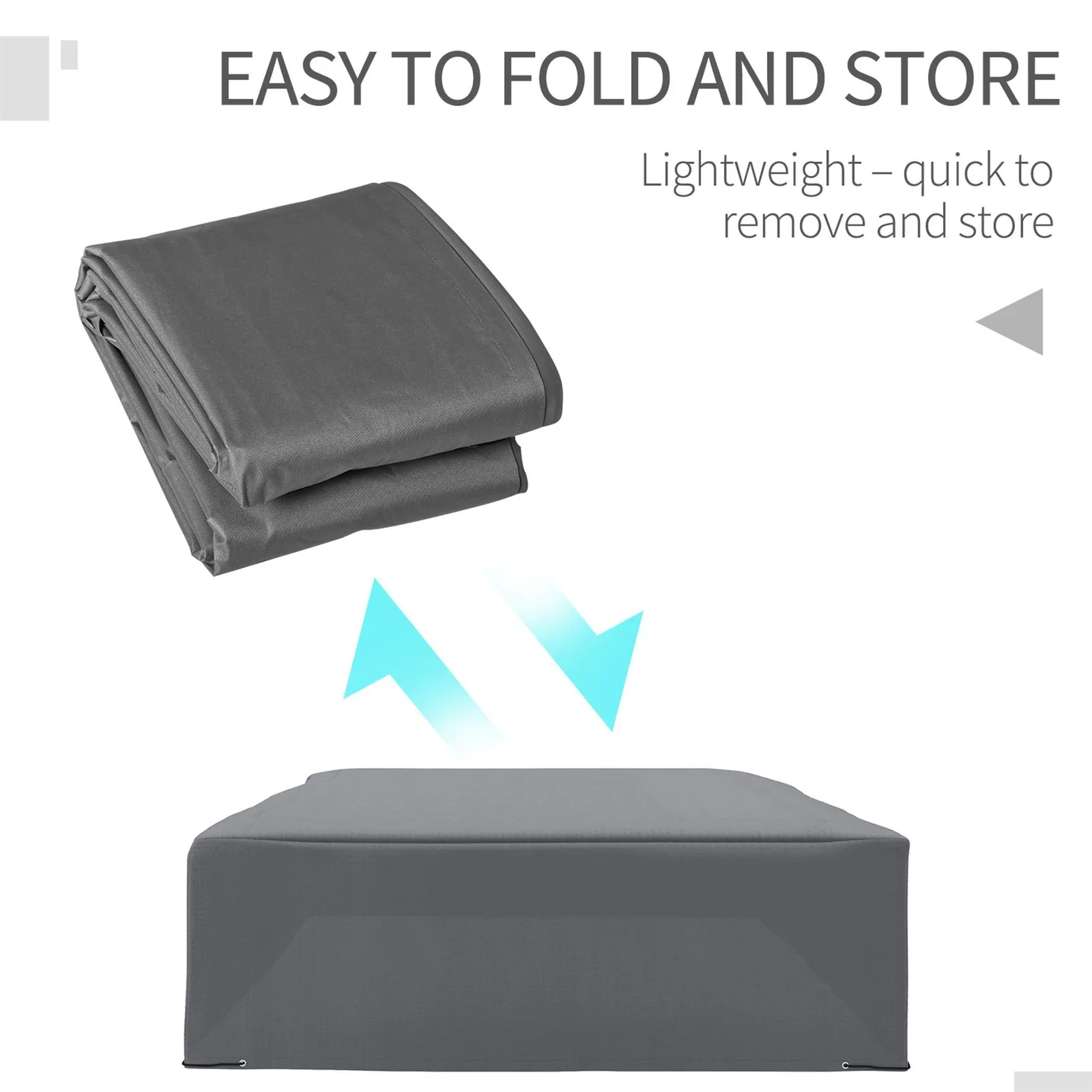 OUTSUNNY 225x210cm Outdoor Garden Furniture Protective Cover Water UV Resistant in Grey 4